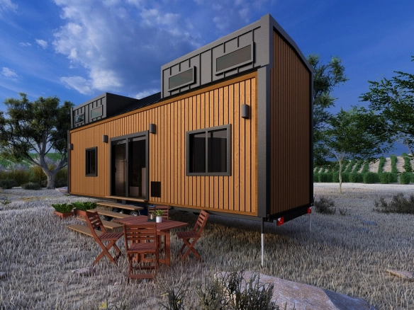 Aurora 8M tiny house dış cephe görseli