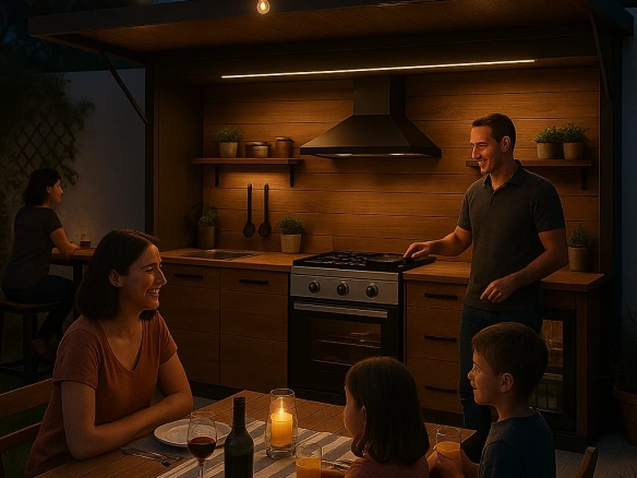 Dış Mutfak Gece Aile 1 | Hibrit House