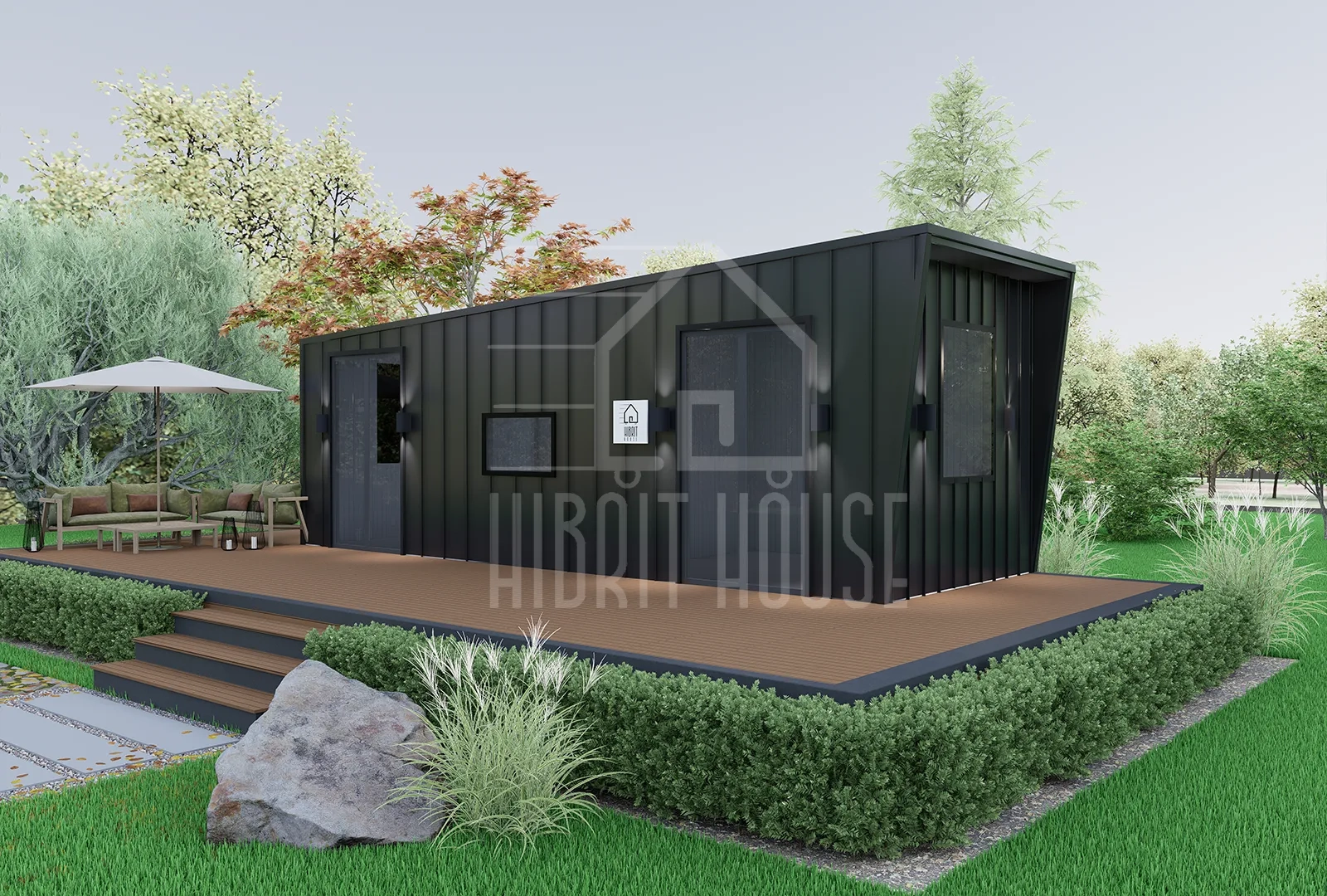 tekerlekli tiny house pitch black